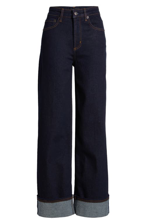 Rails Getty High Waist Cuffed Wide Leg Jeans In Midnight Blues Cuffed