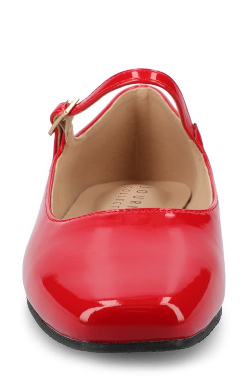 Journee Collection Carrie Mary Jane Flat In Patent/red