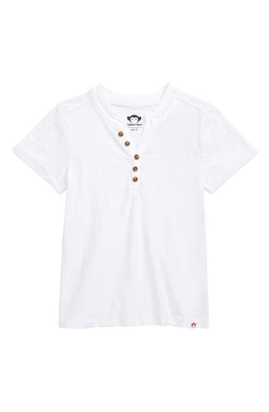 Appaman Kids' Hilltop Stripe Cotton Knit Henley In White