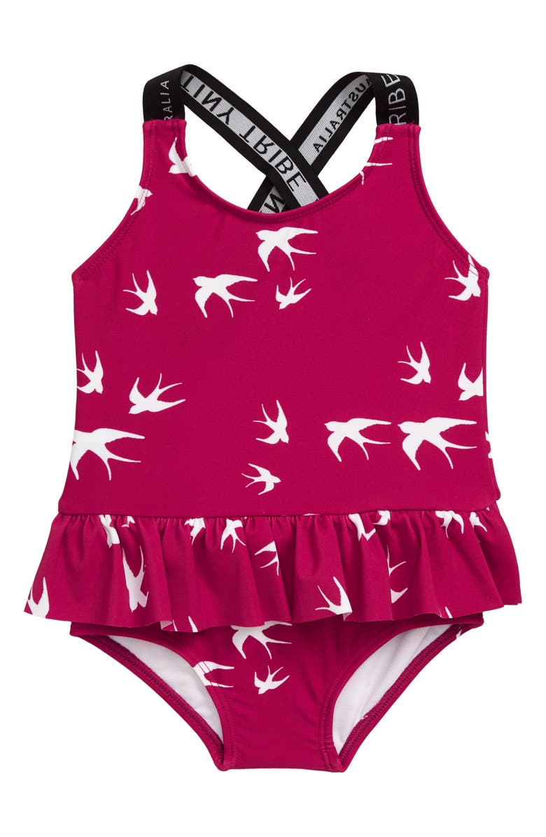 TINY TRIBE Swallow Frill One-Piece Swimsuit (Baby) | Nordstrom