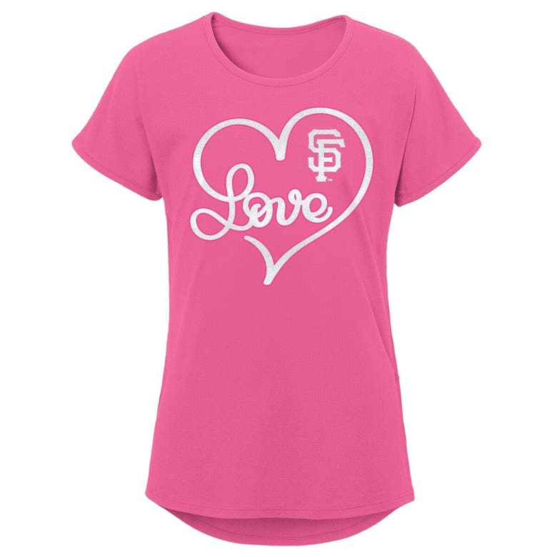 Outerstuff Girls Infant Pink San Francisco 49ers Cutest Fan Hearts T-Shirt