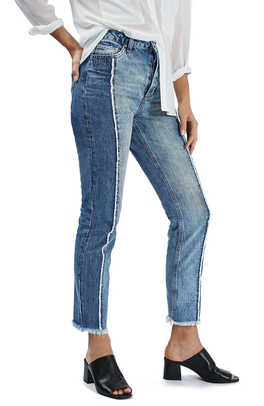 Panel Crop Straight Leg Jeans Nordstrom