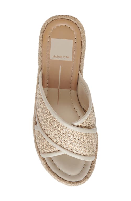 Shop Dolce Vita Eldora Espadrille Platform Slide Sandal In Natural/white Raffia