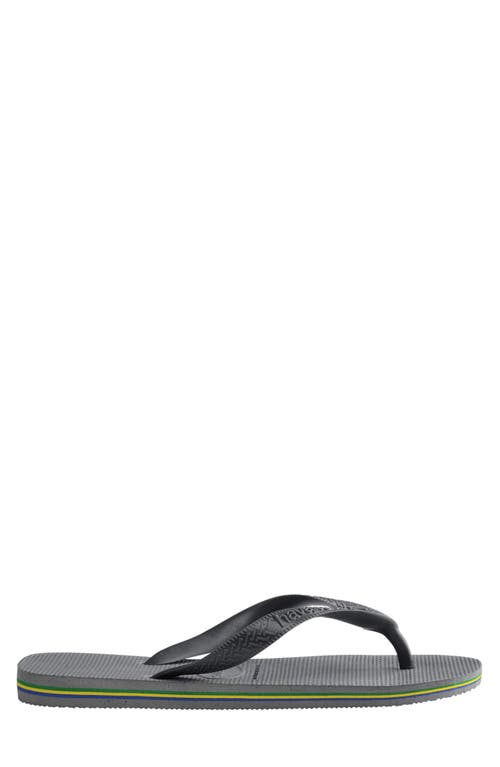Havaianas Brazil Flip Flop In Steel Grey