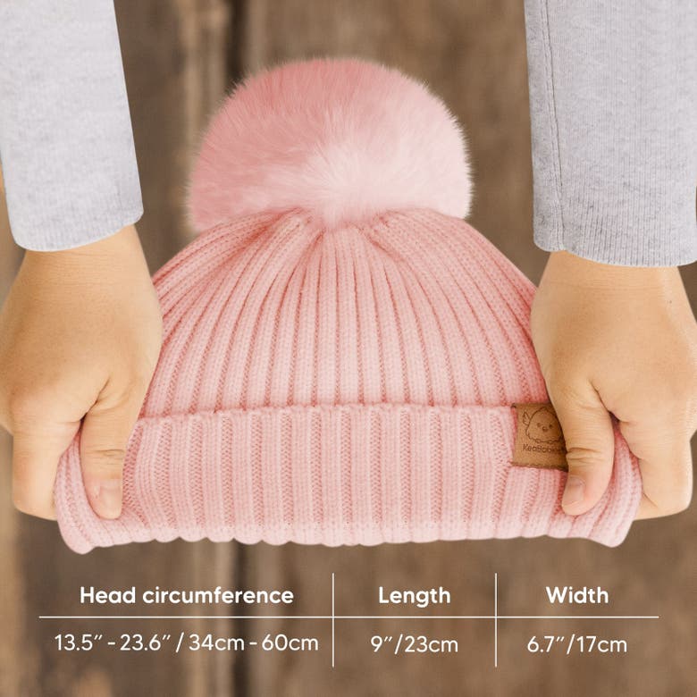 Keababies 2-pack Pom Knitted Beanie In Fawn
