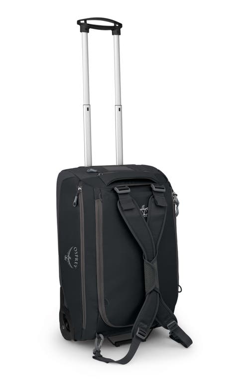 Shop Osprey Daylite 40l 22-inch Wheeled Carry-on Duffle Bag In Black