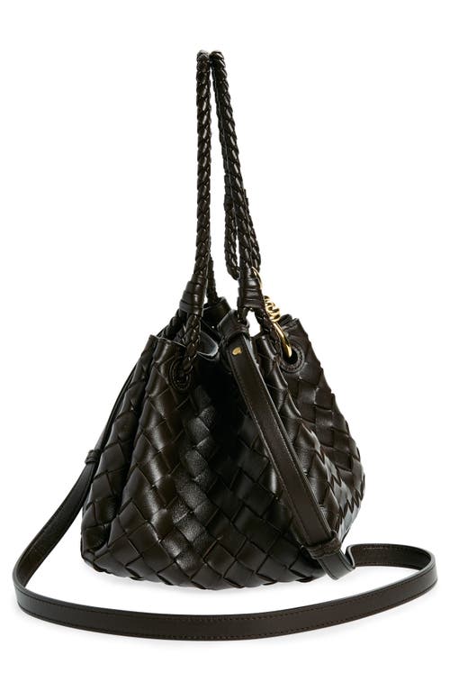 Bottega Veneta Andiamo Parachute Small Intrecciato Leather Shoulder Bag In Fondant/brass