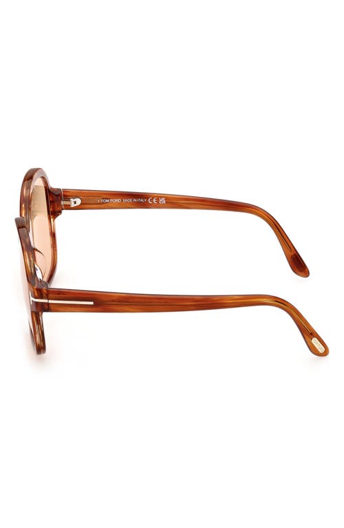 Shop Tom Ford Hanley 57mm Photochromic Butterfly Sunglasses In Shiny Amber/brown Chromic
