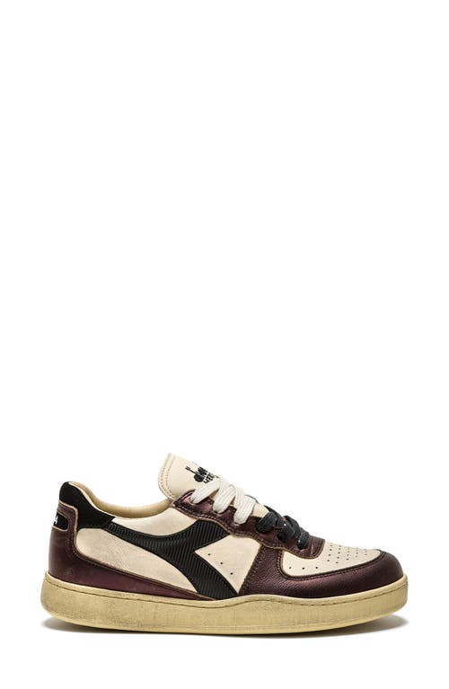 Diadora Basket Low Metallic Dirty Shoes In Light Beige