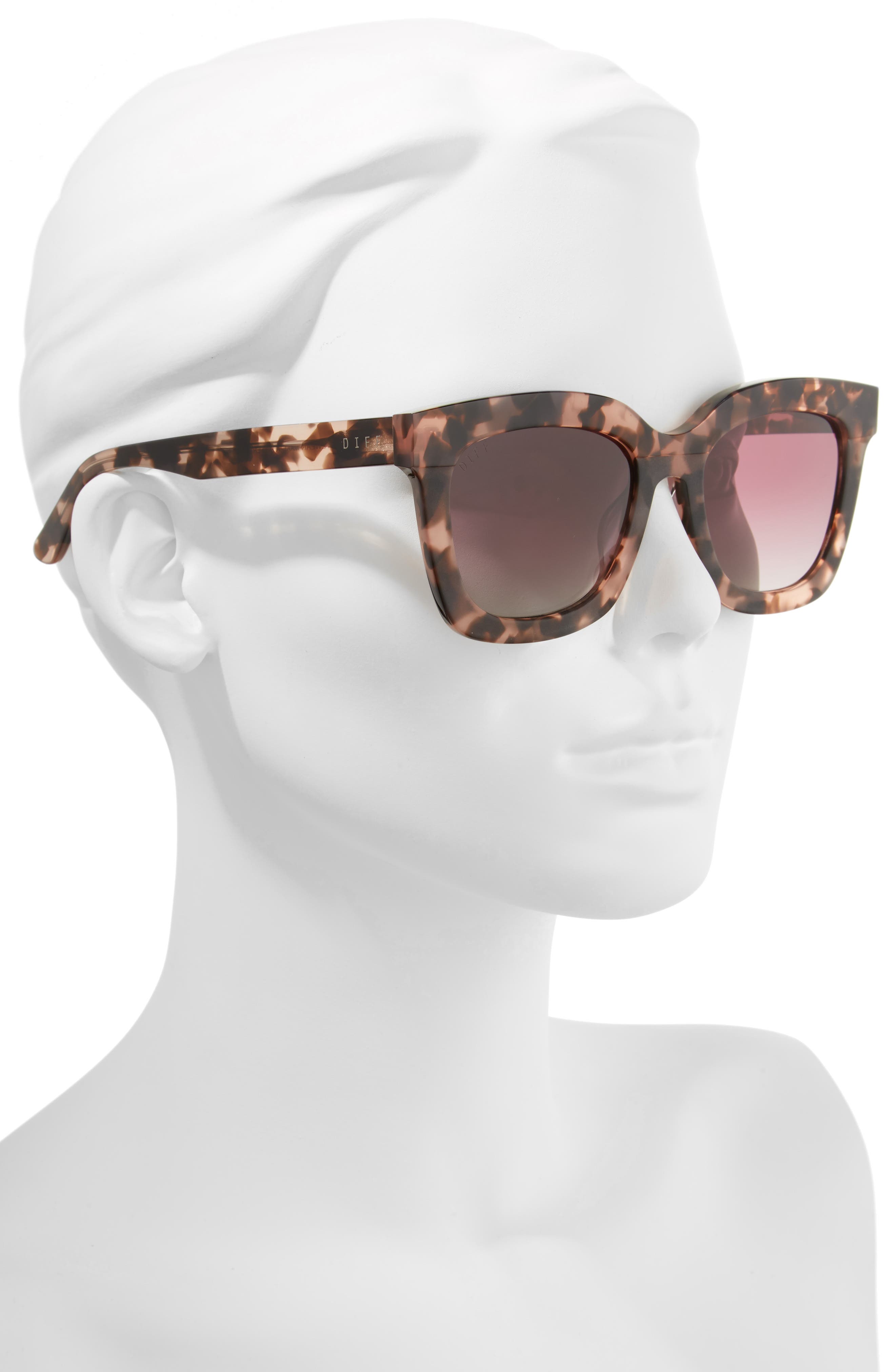  Carson 53mm Polarized Square Sunglasses, Alternate, color, HIMALAYAN TORTOISE/ ROSE
