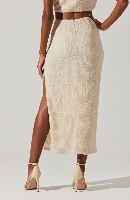 Astr The Label Keely Textured Midi Skirt In Natural