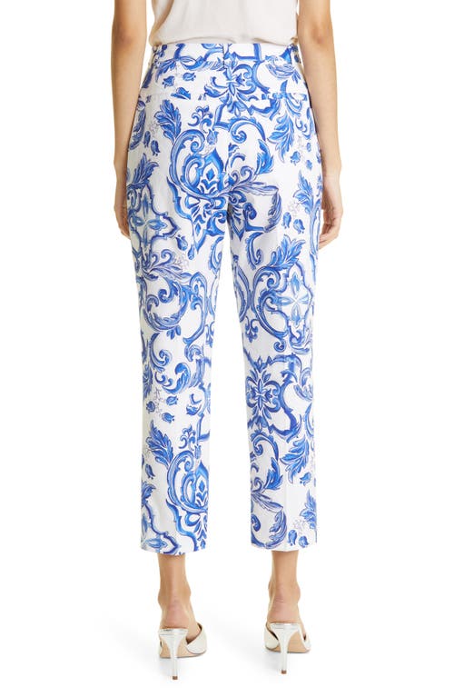 L Agence Ludivine Cropped Trousers In Wht M Mediterranean Tl