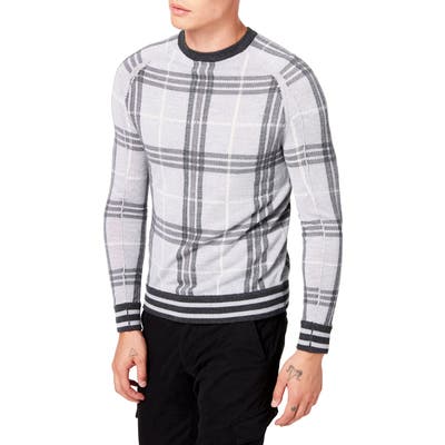 Good Man Brand Mvp Plaid Merino Wool Crewneck Sweater