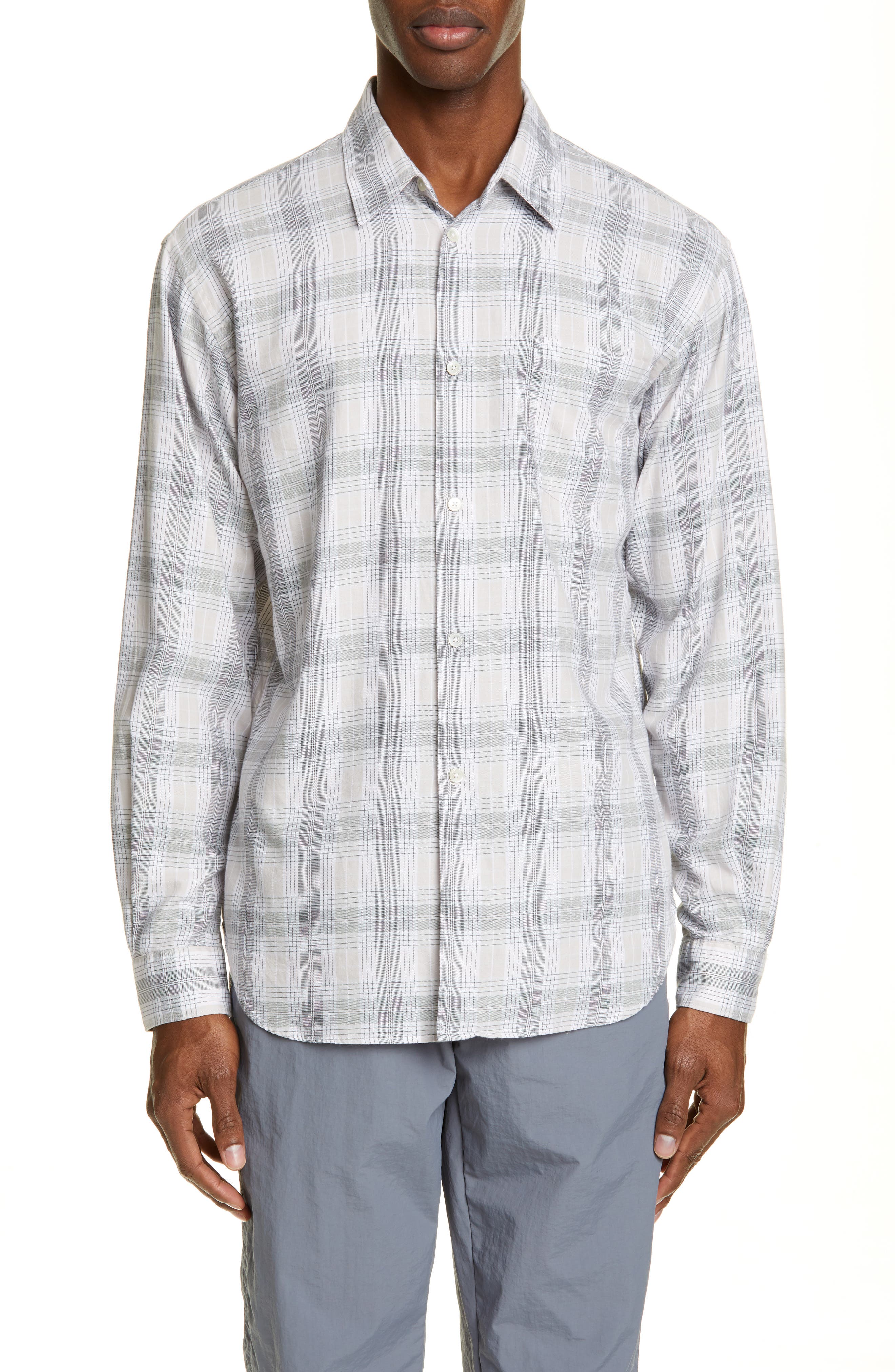Tres Bien Lightweight Slim Fit Flannel Shirt, Pink