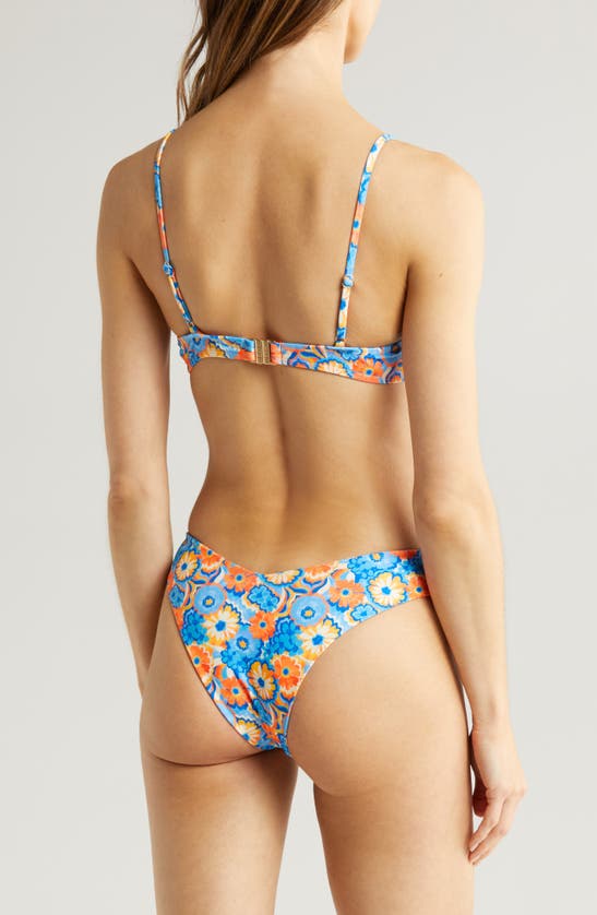 Shop Kulani Kinis Ruched Floral Underwire Bikini Top In Havana Heat