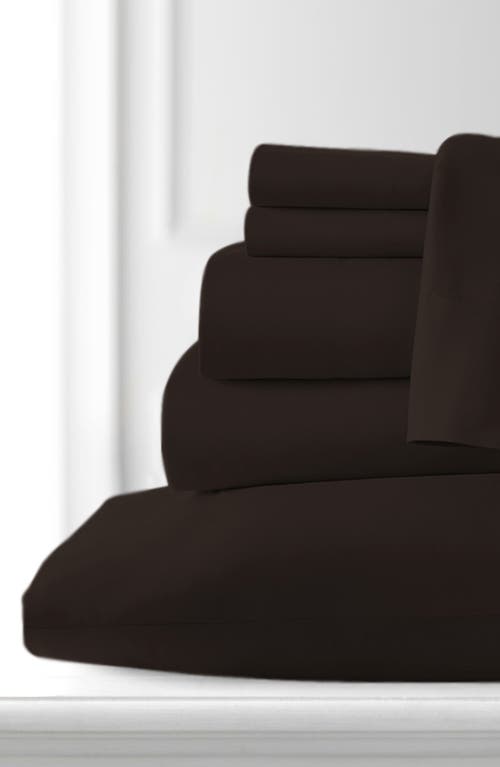 Luxury Home Brushed Microfiber Sheet Set In Chocolate