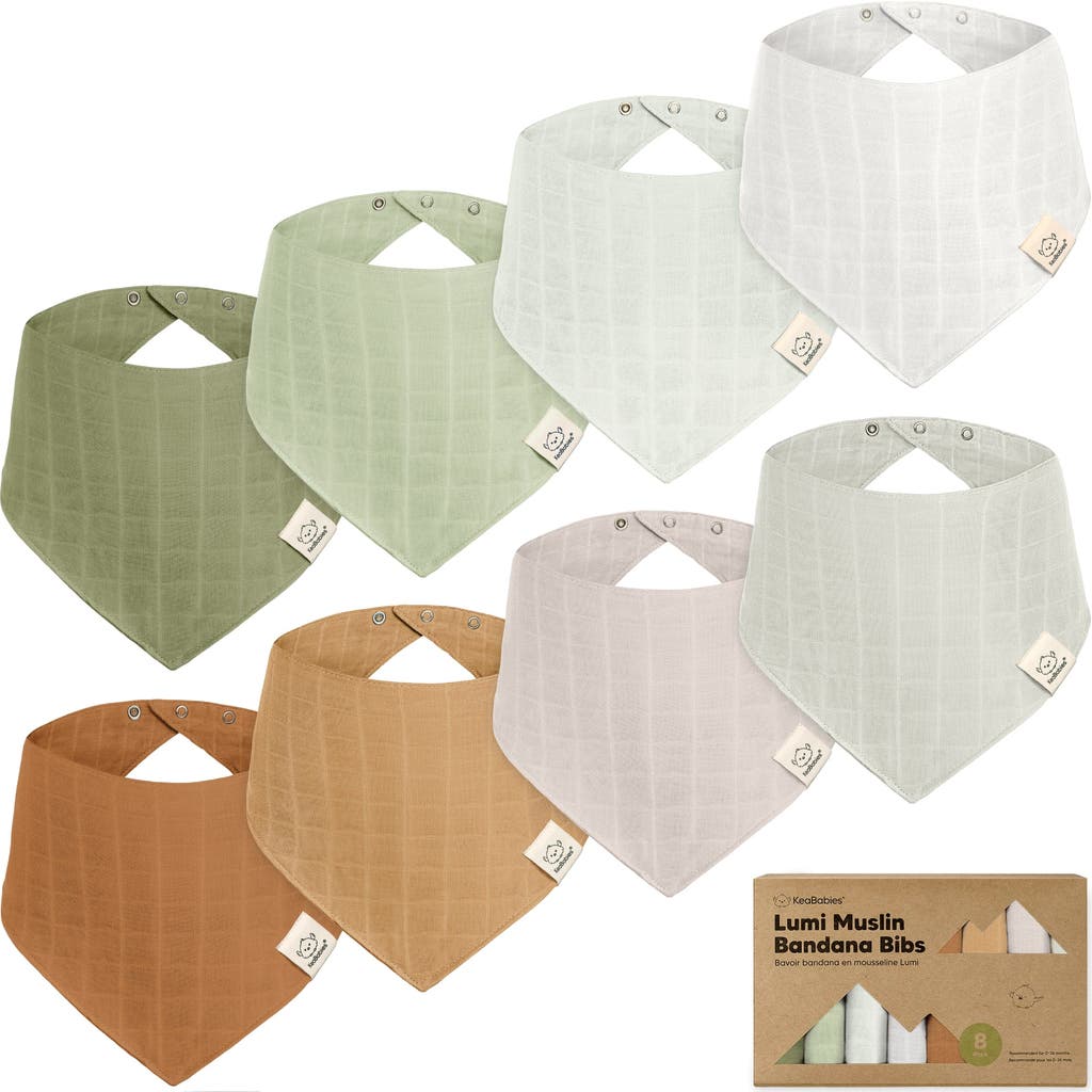 Keababies 8-pack Lumi Muslin Bandana Bibs In Pine