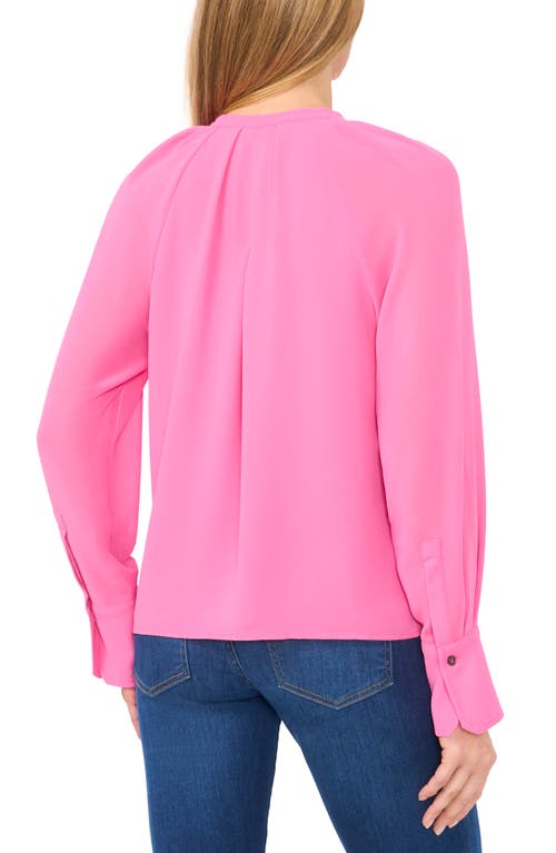 Shop Cece Tie Neck Georgette Top In Freeisa Pink