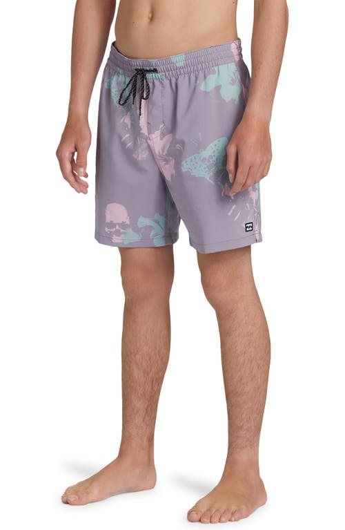 Shop Billabong Sundays Layback Water Repellent Board Shorts In Purple