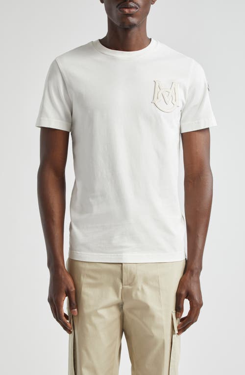 Moncler Monogram Logo Cotton T-Shirt White at Nordstrom,