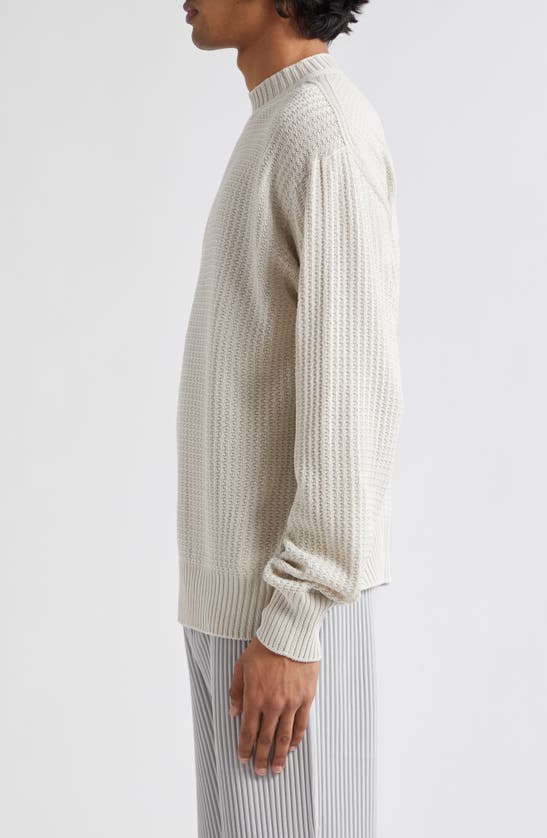 Shop Issey Miyake Homme Plissé  Common Textured Knit Sweater In White