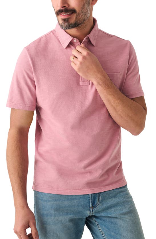 Faherty Sunwash Organic Cotton Polo In Light Orchid