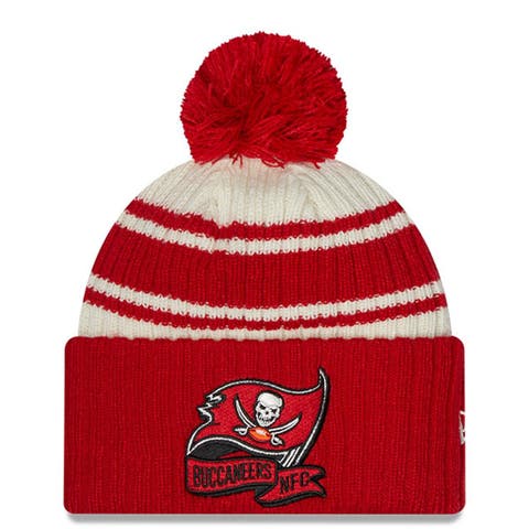 Women's New Era Pink/Black Tampa Bay Buccaneers 2022 NFL Crucial Catch Pom  Knit Hat