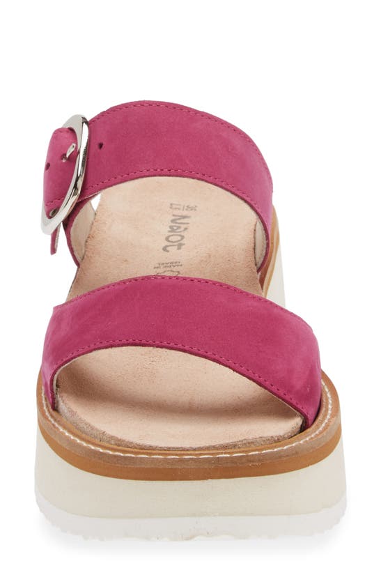 Naot Halvah Platform Wedge Sandal In Pink Plum Nubuck