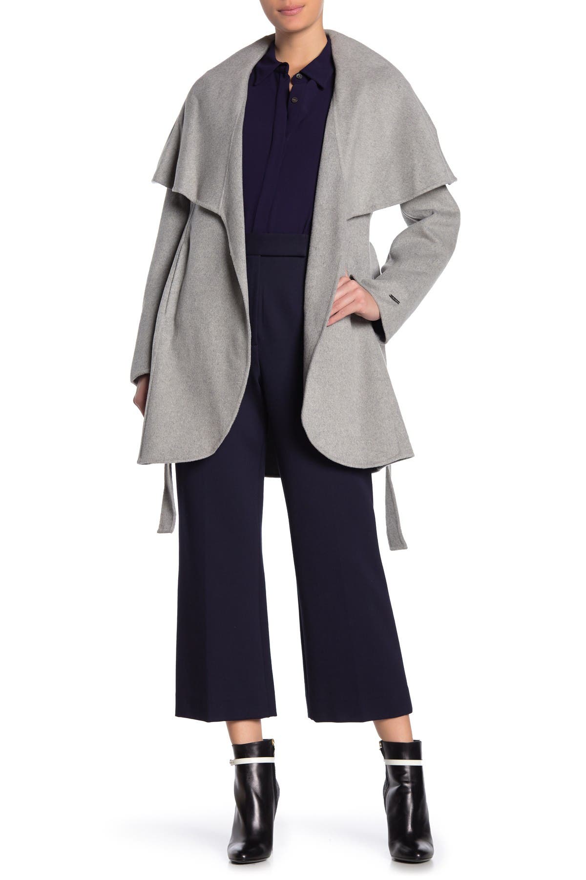 tahari wool blend coat