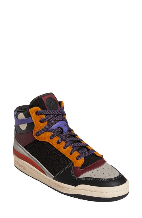 adidas Forum Mid Patchwork Sneaker Core Black/Red/Granite at Nordstrom,