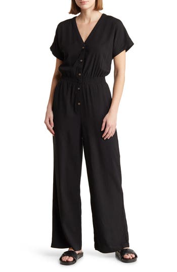 Marine Layer Wide Leg Jumpsuit In Black