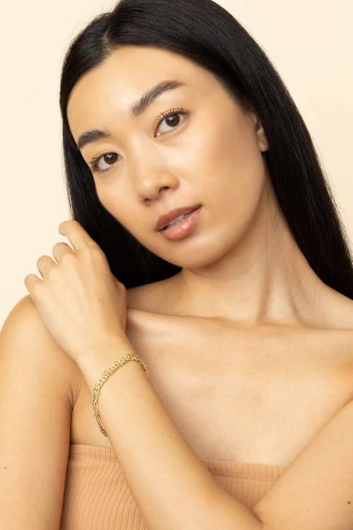 Oradina 14k Gold Classic Byzantine Bracelet In Yellow Gold