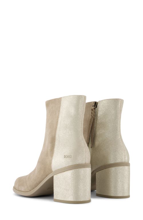 Toms Evelyn Bootie In Dune Suede / Metallic Suded