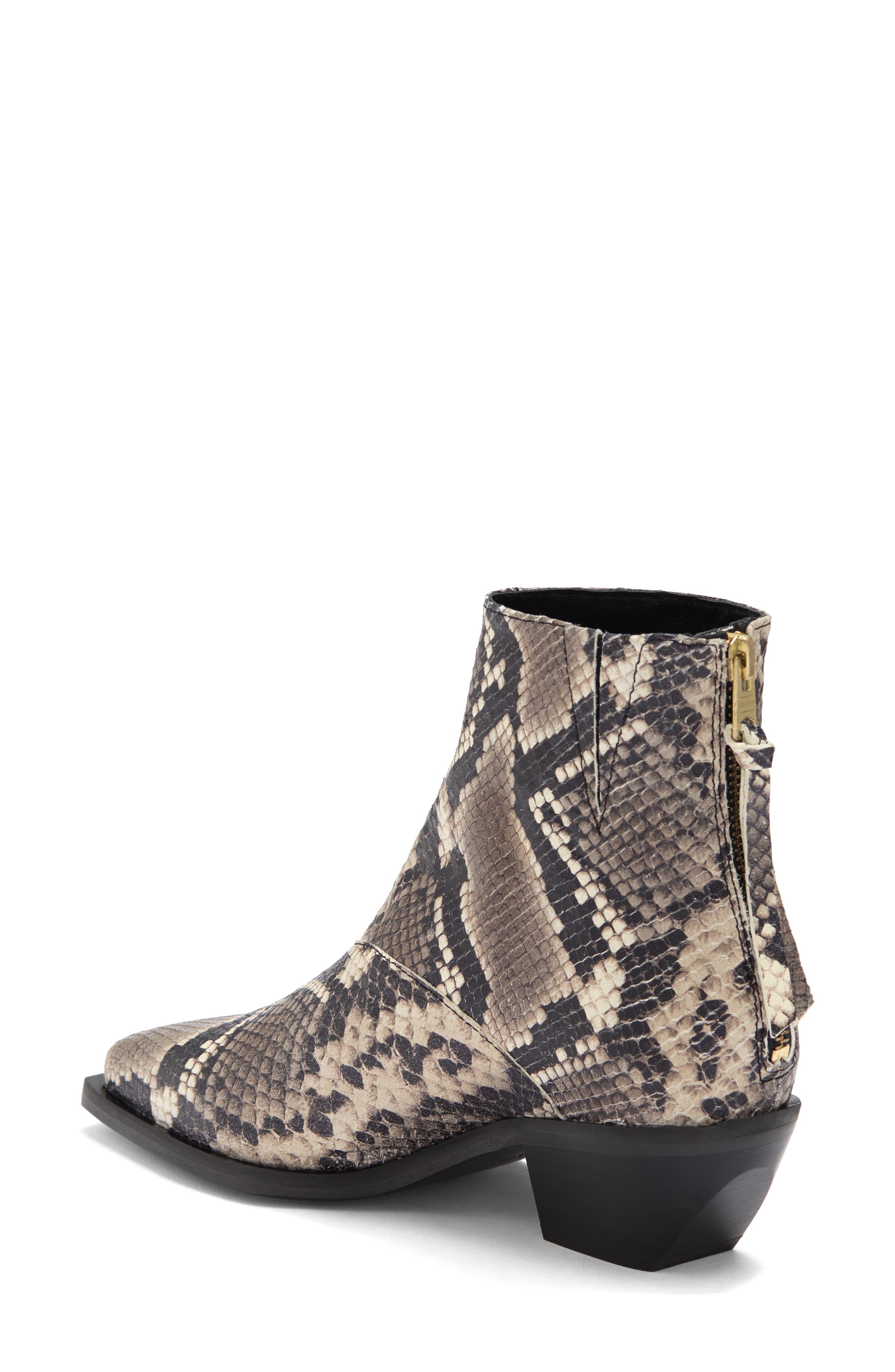 AllSaints Lenora Snake Print Bootie in Grey at Nordstrom Rack, Size 8