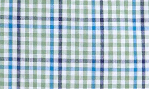 Shop Tallia Kids' Gingham Dress Shirt In Blue/green