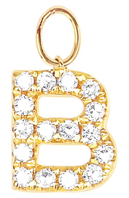EF Collection Diamond Initial Huggie Charm in 14K Yellow Gold/B at Nordstrom