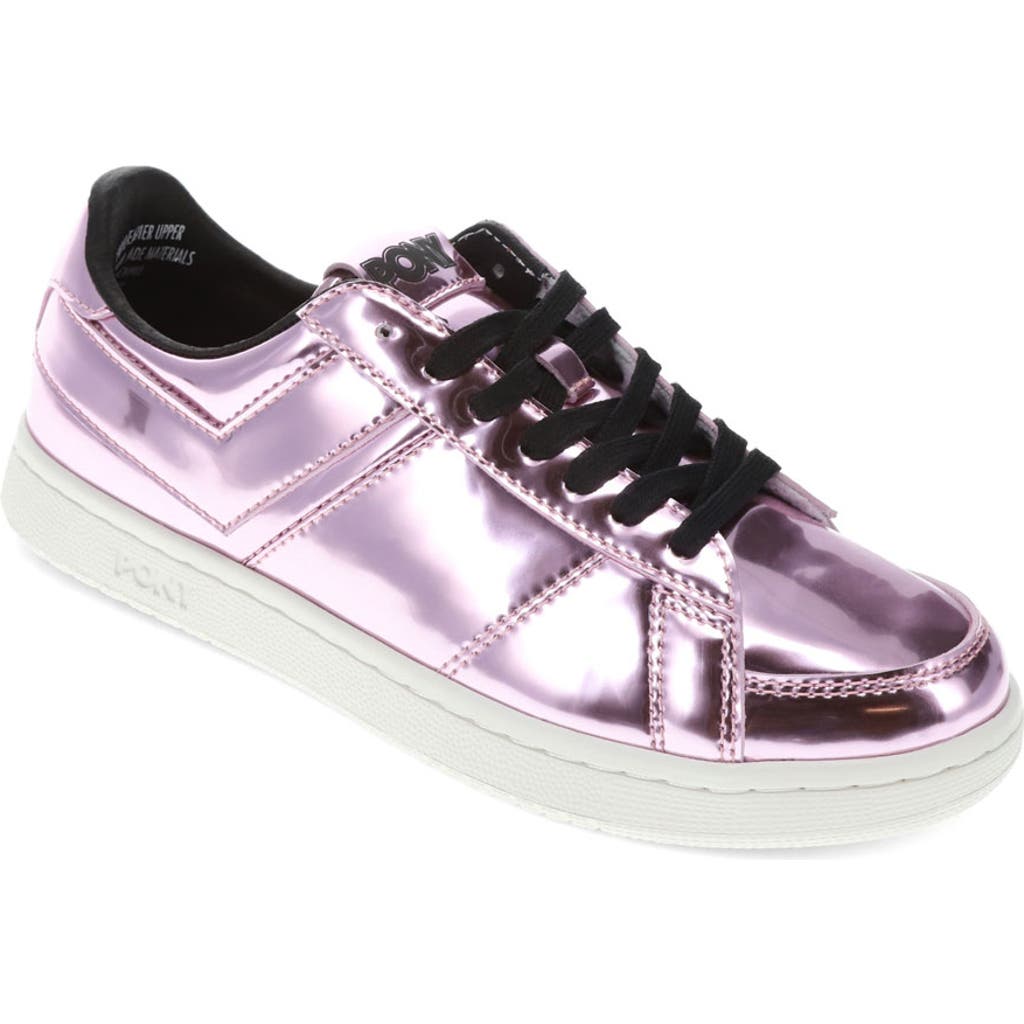 Pony Mens M-80 Low Metallic Genuine Leather Premium Lace Up Athletic Sneaker Shoe In Rose Gold