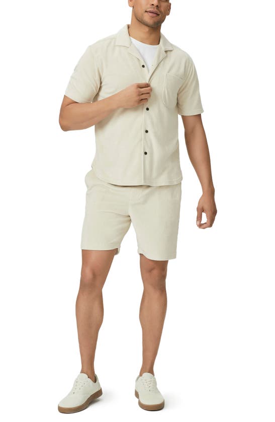 Paige Colvin Terry Cloth Camp Shirt In Macadamia