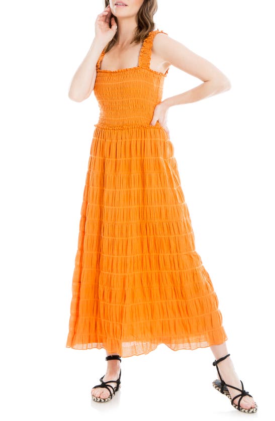 Max Studio London Sleeveless Maxi Sundress In Tangerin-tangerine