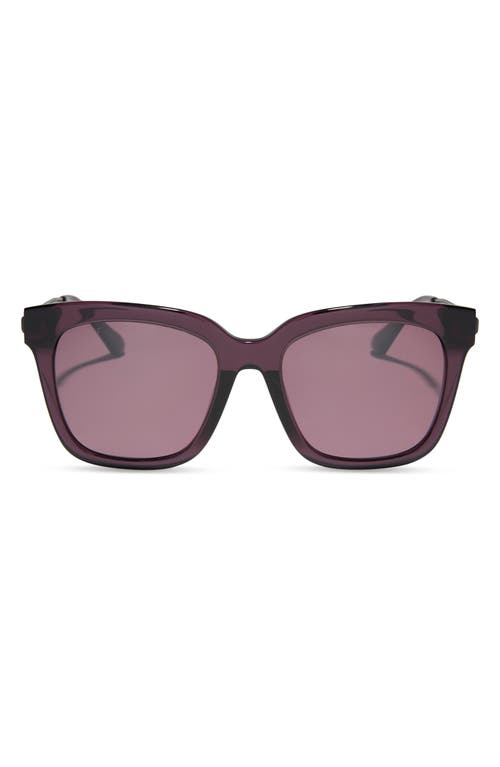 DIFF Bella 54mm Gradient Polarized Square Sunglasses in Aubergine With Silver Flash 