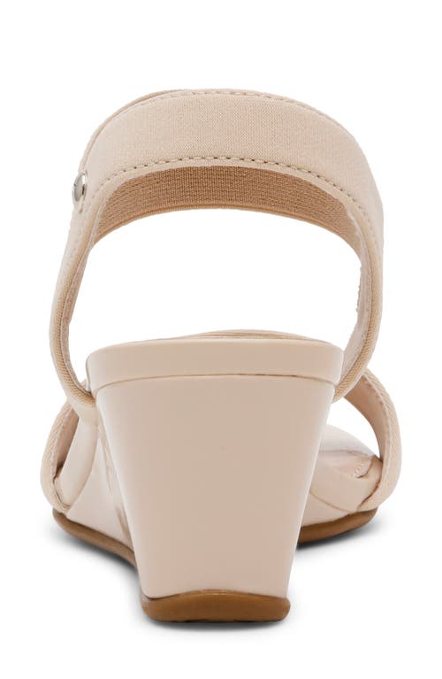Anne Klein Briceton Wedge Sandal In Blush Stretch