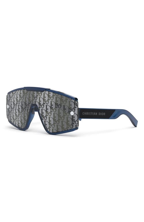 Shop Dior 'xtrem Mu 00mm Mask Sunglasses In Shiny Blue/brown