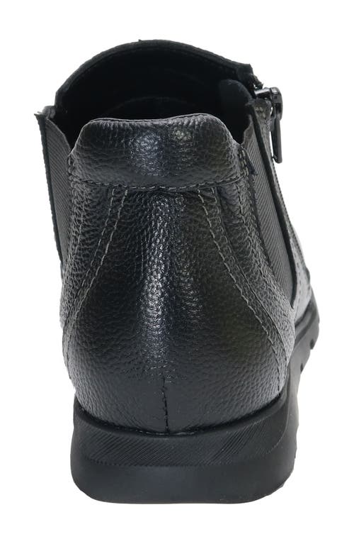 Shop David Tate Popular Wedge Bootie In Black Pebble Grain