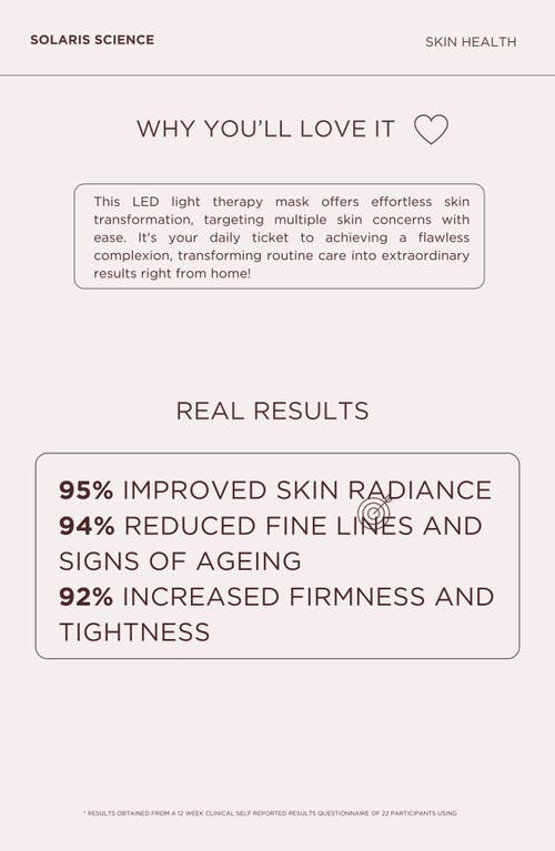 Solaris Laboratories Ny Visispec Led Face Mask 4 Color Therapy In No Color