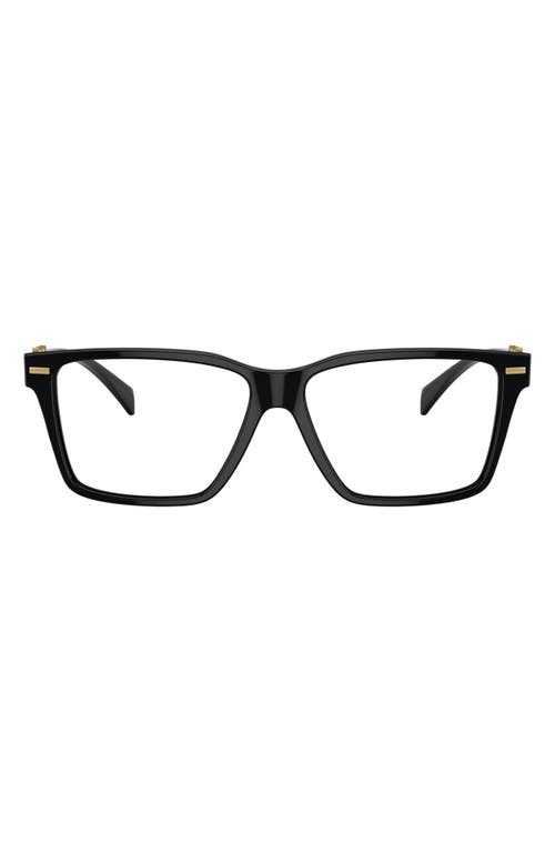 Versace 56mm Rectangular Optical Glasses in Black at Nordstrom