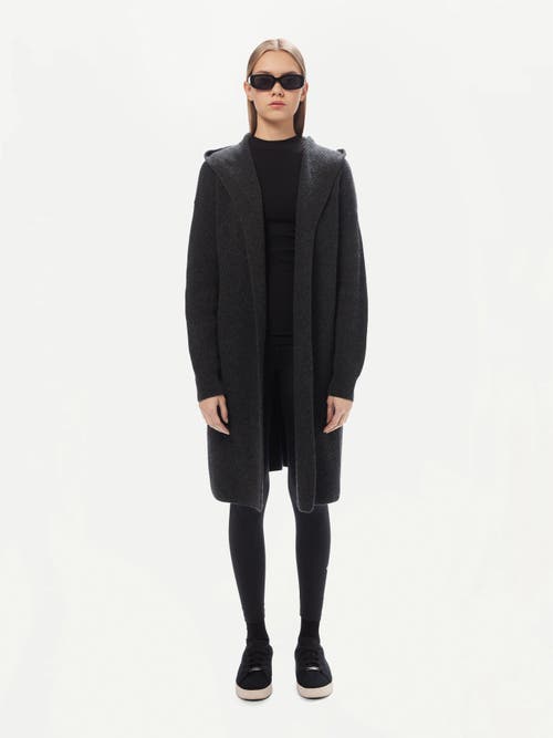 Shop Gobi Cashmere Cashmere Hooded Cardigan In Charcoal