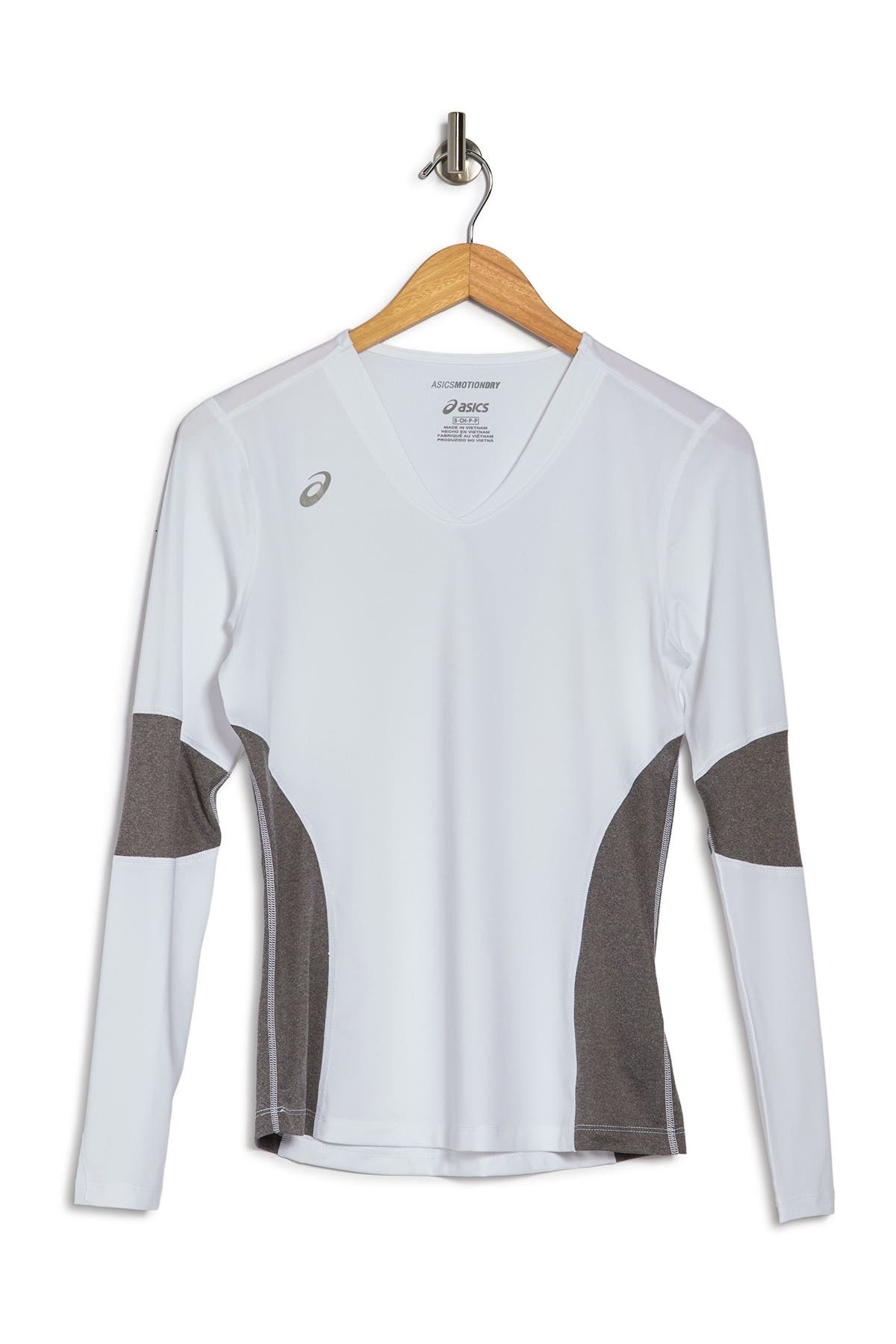 Asics Decoy Long Sleeve Jersey In White/heather Grey