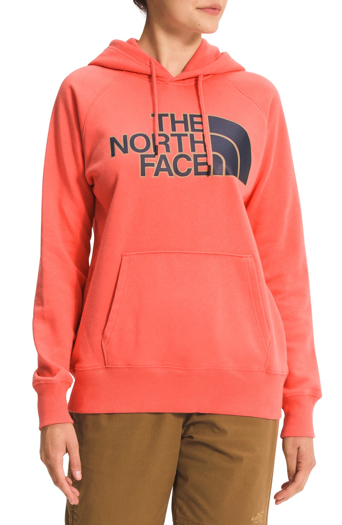 the north face hoodie orange