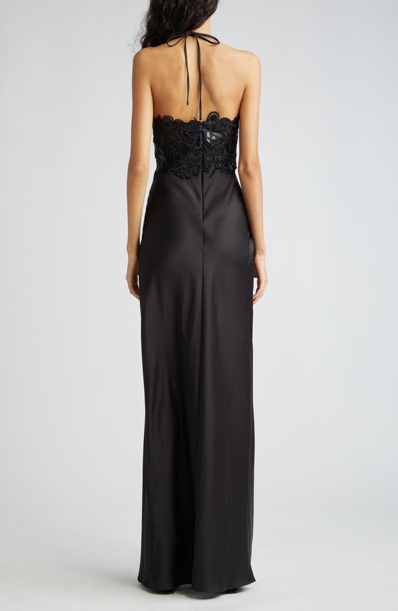 Ramy Brook Mora Floral Lace Bodice Halter Gown | Nordstrom