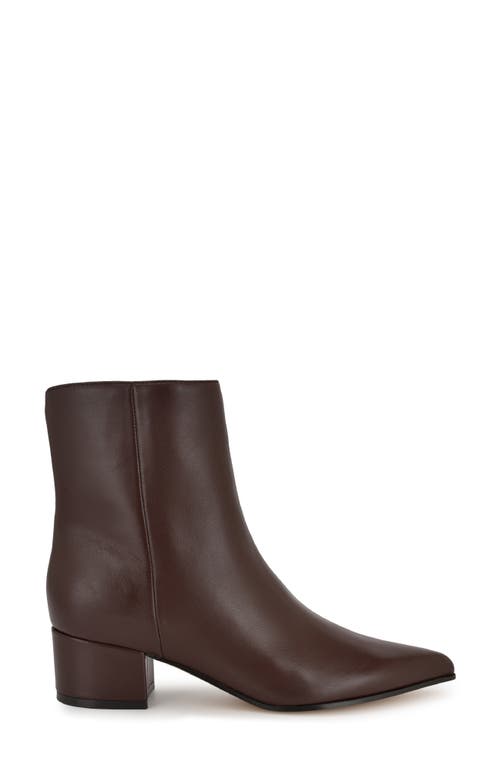 Shop Nine West Maribu Pointed Toe Bootie In Dark Brown Leather